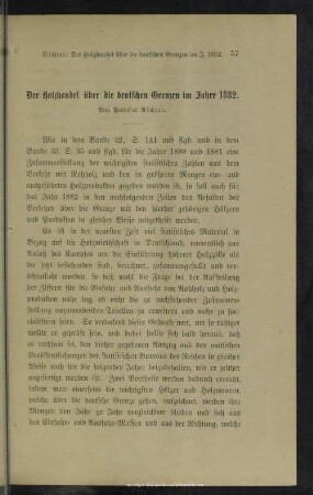 I.5 Der Holzhandel über die deutschen Grenzen im Jahre 1882