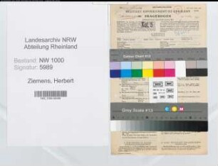 Entnazifizierung Herbert Ziemens, geb. 17.05.1921 (Steuerinspektor)