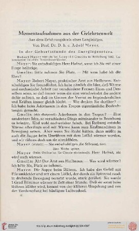 Momentaufnahmen aus der Gelehrtenwelt. Aus dem Erfahrungskreis eines Langlebigen