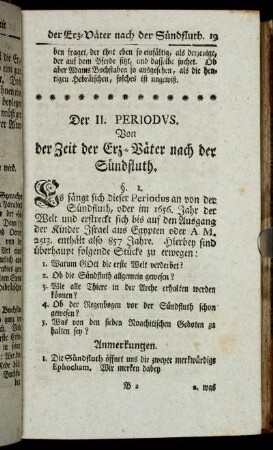 Der II. Periodus. Von der Zeit der Erz-Väter nach der Sündfluth.