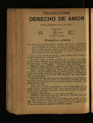 Derecho de amor : pieza dramatica en un acto