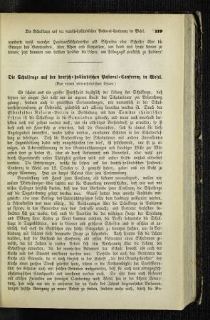 ¬Die¬ Schulfrage auf der deutsch-holländischen Pastoral-Conferenz in Wesel