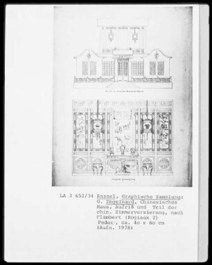 chinesisches Haus & Teil der chinesischen Zimmerverzierung & nach Flambert (Rogiaux?)