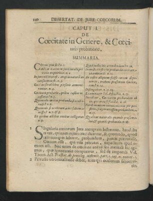Caput I. De Coecitate in Genere, & Coecitatis probatione.