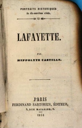 Portraits politiques au dix-neuvième siècle, 43. Lafayette