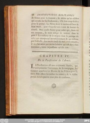 Chapitre IV. De la Purification de l'Armée.