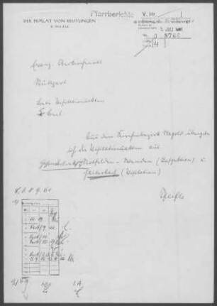 Haiterbach mit Obertalheim, Untertalheim und Dürrenhardt: Visitationsbericht mit Pfarrbericht 1960