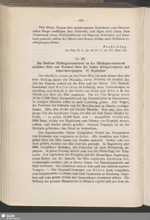 Nr. 251. Das Berliner Militärgouvernement an das Militärgouvernement zwischen Oder und Weichsel über die letzten Kriegsereignisse und Armeebewegungen. 17. September