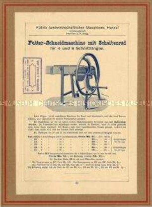 Futter-Schneidmaschine mit Scheibenrad