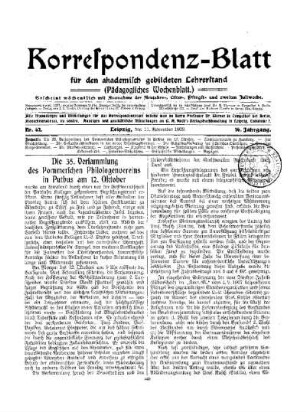 Die 35. Versammlung des Pommerschen Philologenvereins in Putbus am 12. Oktober