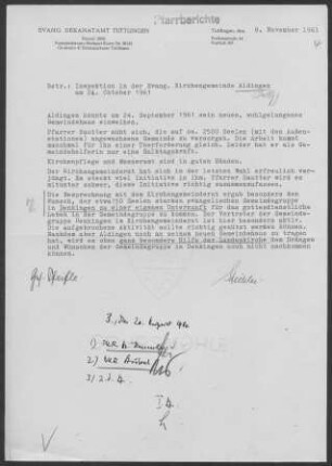 Aldingen (Lkr. Tuttlingen): Inspektionsbericht 1961