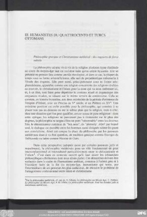 III. Humanistes Du Quattrocento Et Turcs Ottomans