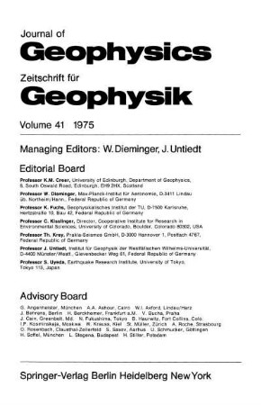 41: Journal of geophysics