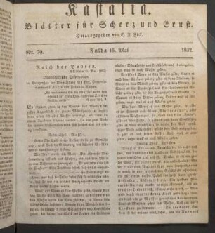 Ausgabe vom 13. Mai 1832.