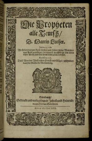 Die Propheten alle Teutsch