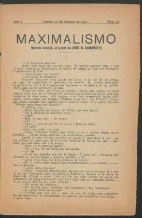 1919001300: Maximalismo : novela inédita, original