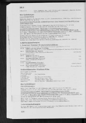 Weiterführendes Studium Film
