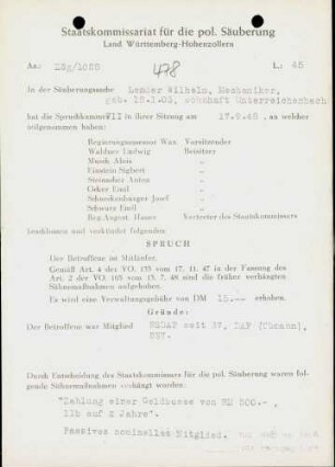 Lender, Wilhelm