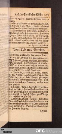 Vom Tod und Sterben.
