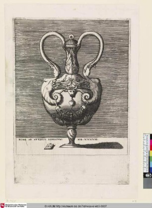 [Vase à deux anses dont le corps est orné au milieu d'une tête de boeuf; Vase with the Head of a Bull; Vase mit dem Kopf eines Stiers]