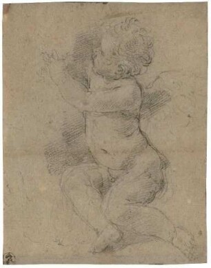 Sitzender Putto, nach links gewandt