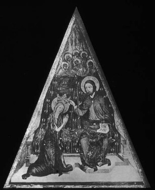Darmstadt, Friedberger Altar, Krönung Mariae, Altaraufsatz, Museumsbestand, heutiger Standort/Zuschreibung unklar