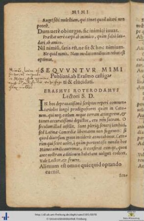 Mimi Publiani ab Erasmo castigati et elucidati