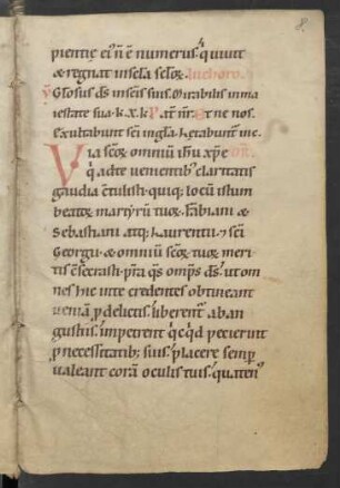 Oratio in choro (mit Nennung der Patrone des Klosters Amtenhausen)