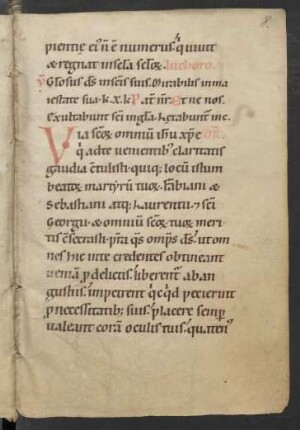 Oratio in choro (mit Nennung der Patrone des Klosters Amtenhausen)