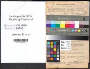 Entnazifizierung Emma Welcke , geb. 15.09.1884 (Lehrerin)