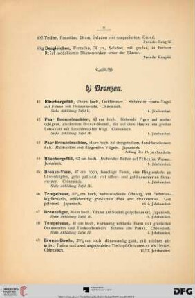 b) Bronzen (Nr. 41-67)