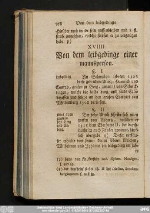 XVIIII Von dem leibgedinge einer mannsperson.