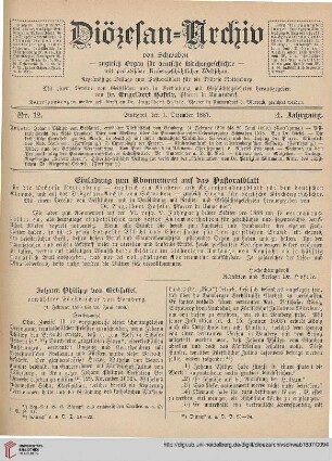 Einladung zum Abonnement auf das Pastoralblatt