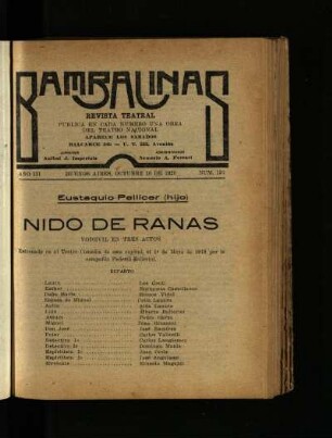 Nido de ranas : vodevil en tres actos