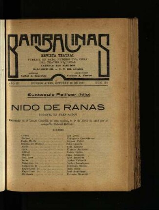 Nido de ranas : vodevil en tres actos