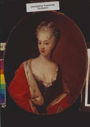 Cosel, Anna Konstanze Gräfin von, geb. Brockdorff : Cosel, Anna Konstanze Gräfin von, geb. Brockdorff. Halbfigur. Um 1780? Öl/Leinwand; 40 x 32,5 cm. Moritzburg, Barockschloss