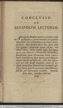 Conclusio Ad Benevolum Lectorem