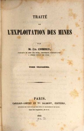Traité de l'exploitation des mines, 3