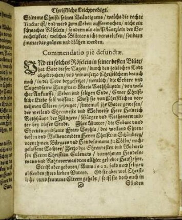 Commendatio pie defunctæ.