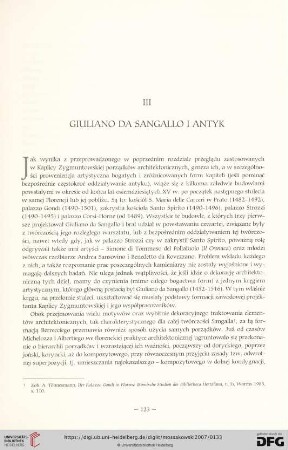 III. Giuliano da Sangallo i antyk