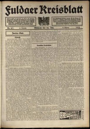 Zweite Ausgabe vom Mittwoch, den 24. Juli 1912.