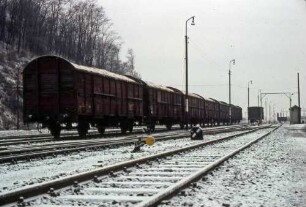 Gaildorf-West WEG-Güterwagen Gleiswaage Lademaß Bahnhofslaternen
