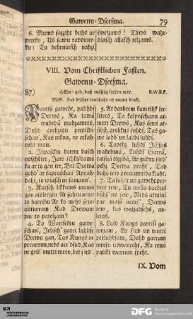 VIII. Vom Christlichen Fasten.