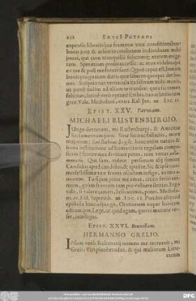 Epist. XXV. Parmam. Michaeli Rustenburgio.