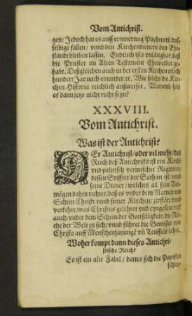 XXXVIII. Vom Antichrist.