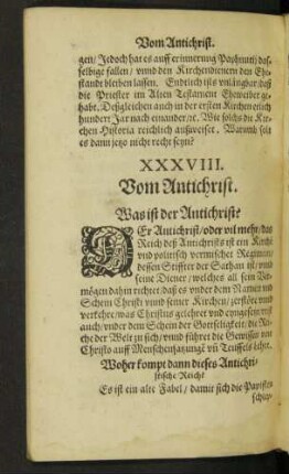 XXXVIII. Vom Antichrist.