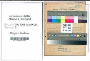 Entnazifizierung Mathias Bergers , geb. 27.02.1895 (Landwirt)