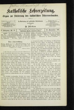 Über Lehrerbildung : Vortrag, gehalten auf der I. Generalversammlung des katholischen Lehrervereins zu Limburg am 9. Sept. 1891 ; III.