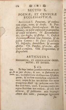 Sectio X. Poenae, Et Censurae Ecclesiasticae.