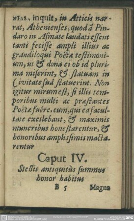 Caput IV. Stellis antiquitus summus honor habitus